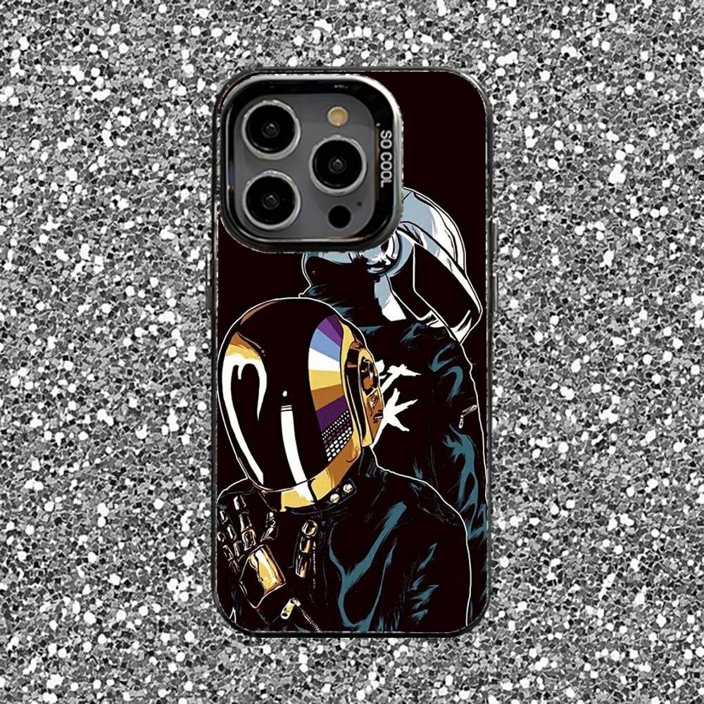 Daft Punk Phone Case For iPhone 16,15,14,13,12,11,Pro,XS,Max,Plus,Mini,SE Black Candy Matte Shockproof Cover