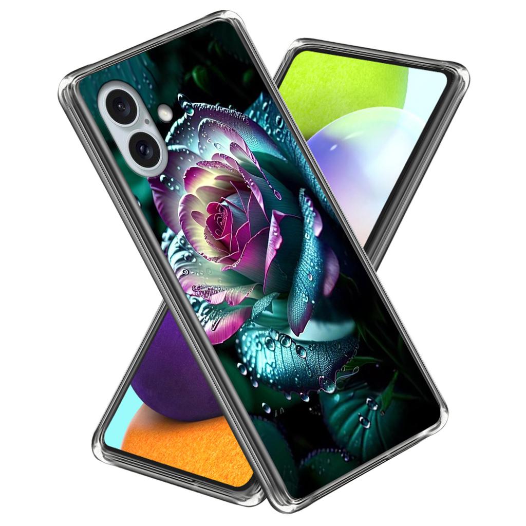 For iPhone 16 Plus Case Shock-Absorbent TPU Pattern Printed Phone Cover