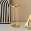 Art Aesthetic Family Decoration Flowerpot Iron Vase Rose Gold Hanging Tube Nordic Office Tabletop Flowerpot Tabletop Decoration