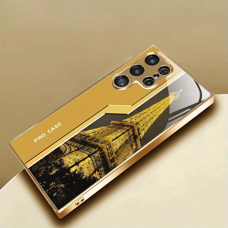 Pozlacený nový obal na telefon pro Samsung Galaxy S26 Ultra S25 Plus S24 S23 S22 fe tvrzené sklo Umělecké texturované vzory