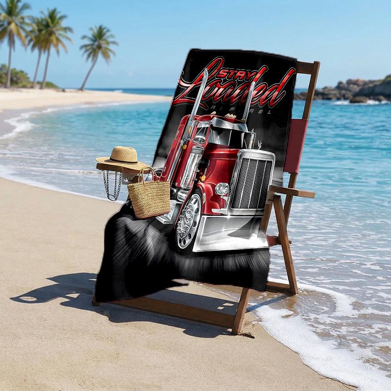 Truck Driver Fashion Beach Towel: Ideal for Summer Adventures Soft, absorbent and quick drying suitable for swimming and bathing