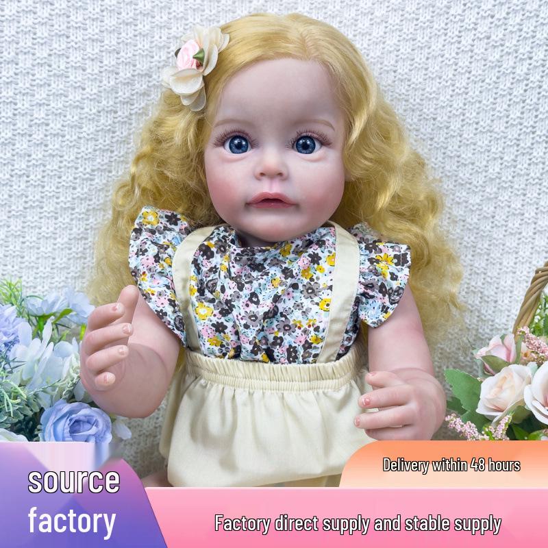 

22-inch Reborn Girl Doll with Long Hair - Soft Vinyl Children s Playhouse Toy Gift