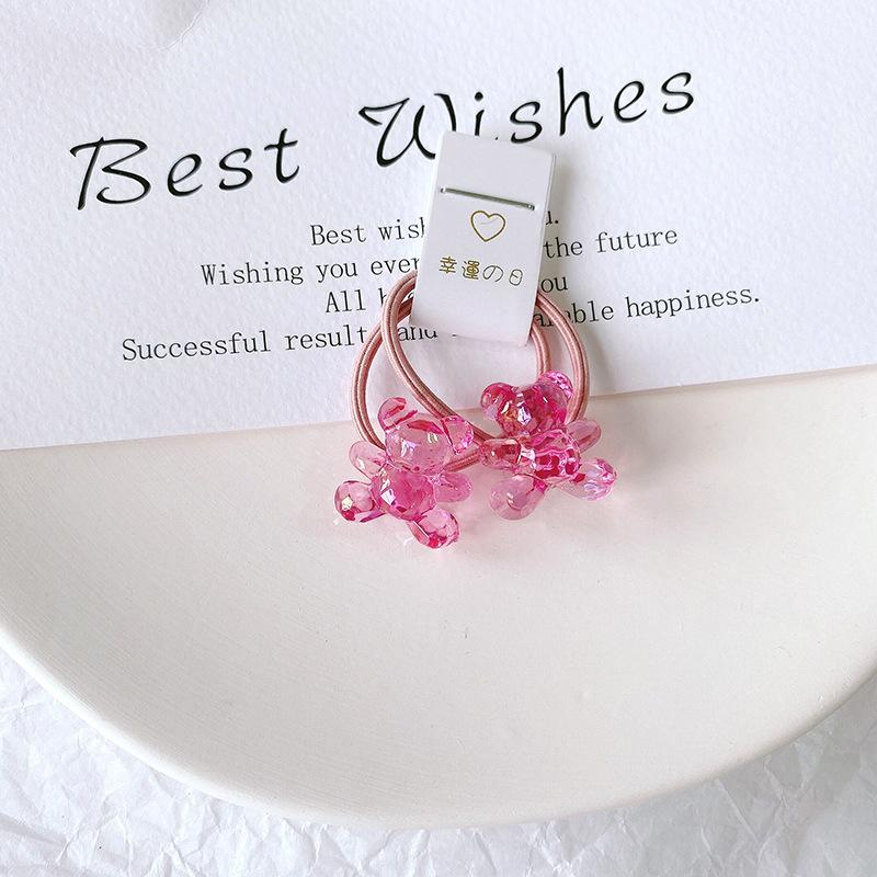 2 יחידות להקות שיער אלסטיות לתינוקות בנות צבע סוכריות טבעת שיער חבל שיער ילדים כיסוי ראש ילדים פעוט אביזרים