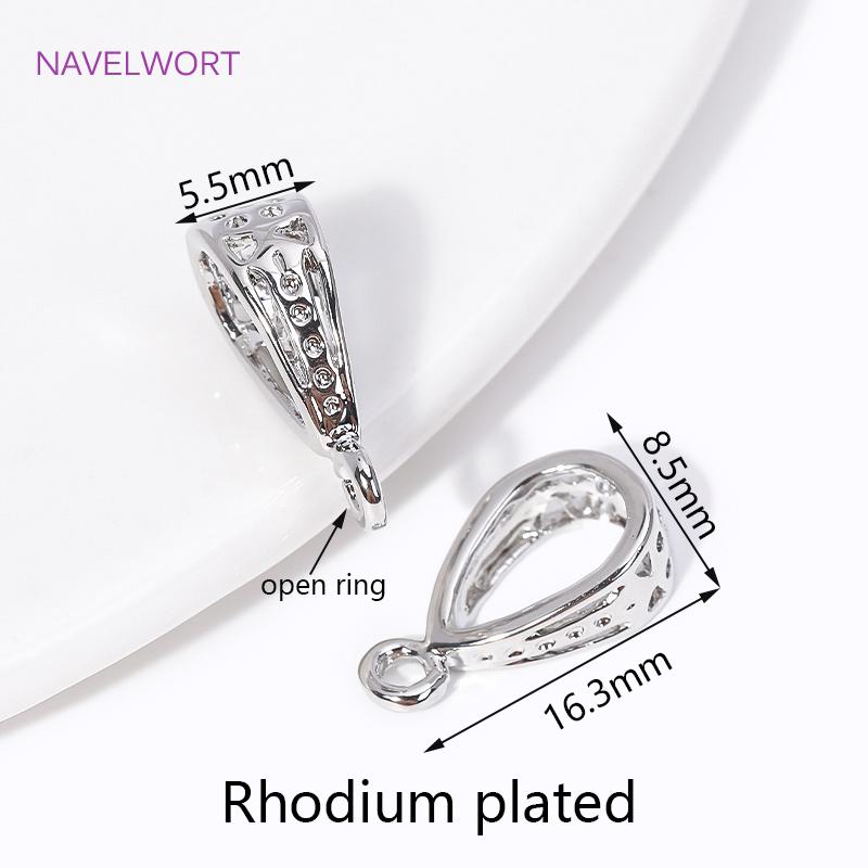 

Fashion 18K Gold Plated Brass Droplet Shape Pendant Bail Connector For Jewellery Making Supplies DIY Necklace Making Accessories 5 pieces