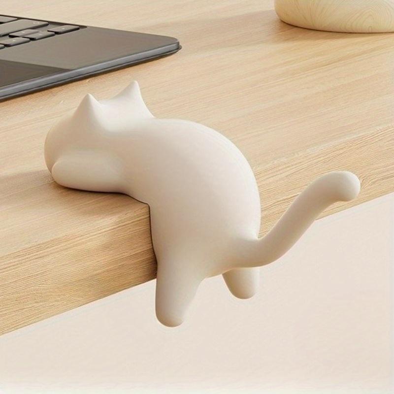 1pc Colorful Cat-Shaped Desk Hooks - Removable Clamp Clips, , ABS Material, Ideal for Cable Management in Kitchen, Bathroom