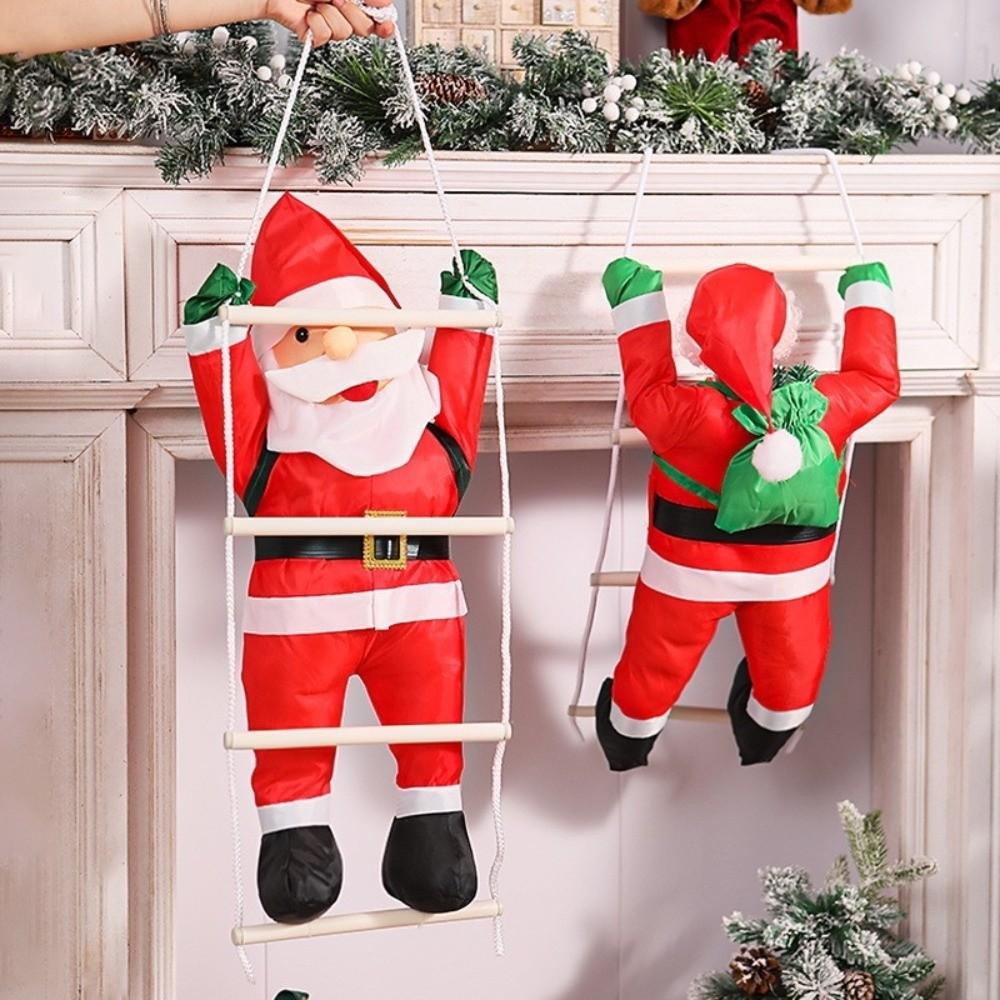 Merry Christmas 25cm Christmas Climbing Ladder Rope Hanging Christmas Theme Xmas Hanging Pendant Santa Claus Gift