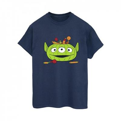Womens/Ladies Alien Pumpkin Basket Cotton Boyfriend Halloween T-Shirt