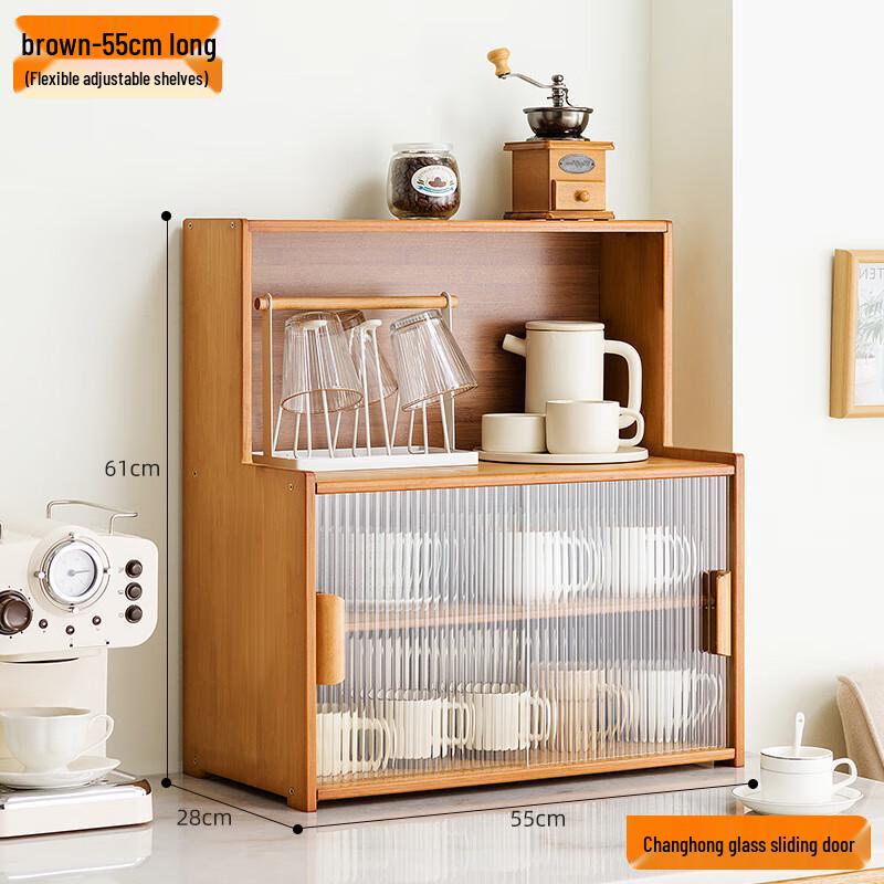 Bamboo Kitchen Countertop Spice Rack with Adjustable Layers