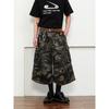 American Compound Denim Ancient Scimitar Type Old Cropped Pants Camouflage Overalls Men's and Women's Loose Straight Wide Legs Tide