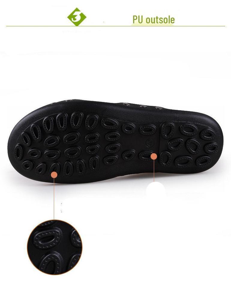 Men's Large Size Soft Sole Cowhide Flip-Flop Sandals