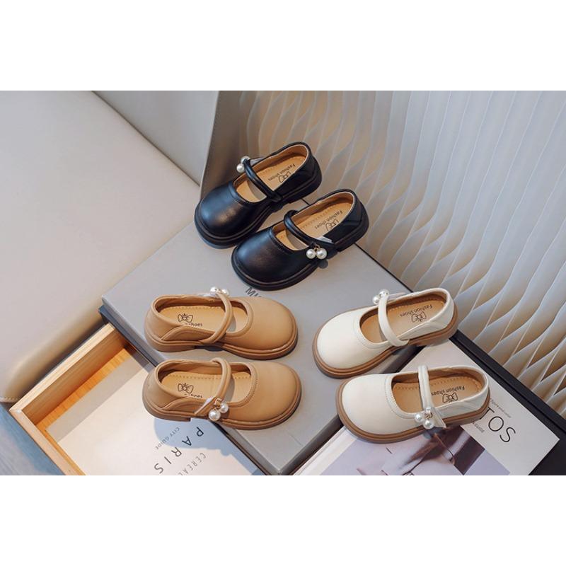 Little Girls Princess Pearl Pendant Mary Jane Breathable Casual Single Leather Shoes
