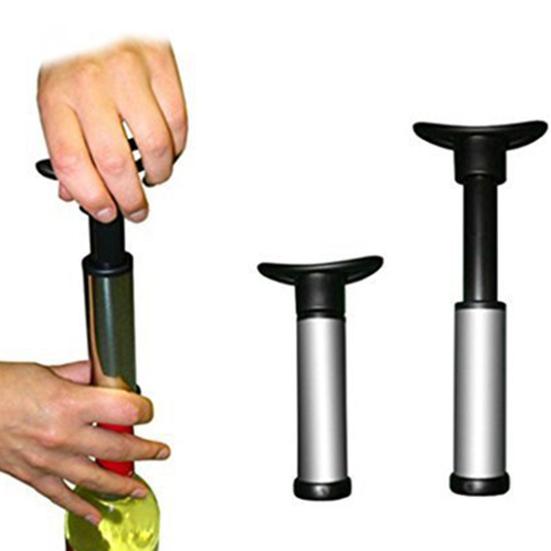 Vacuum Wine with Saver Pump 4 Stoppers Bottle Sealer Preserver Stainless Steel Wine