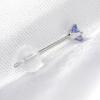 Pt900 Platinum 3mm Stud Earrings with December Birthstone Tanzanite (Pair)