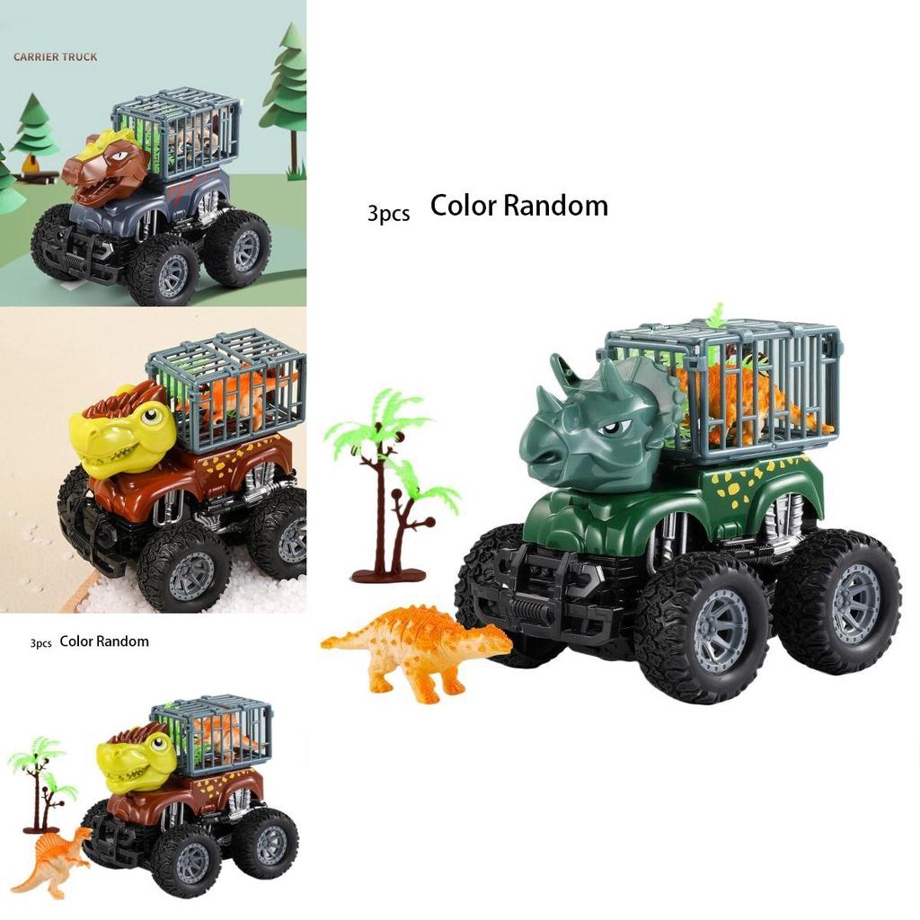 Sensory Engaging Dinosaur Truck Toy Set With Triceratops And Tyrannosaurus Figure