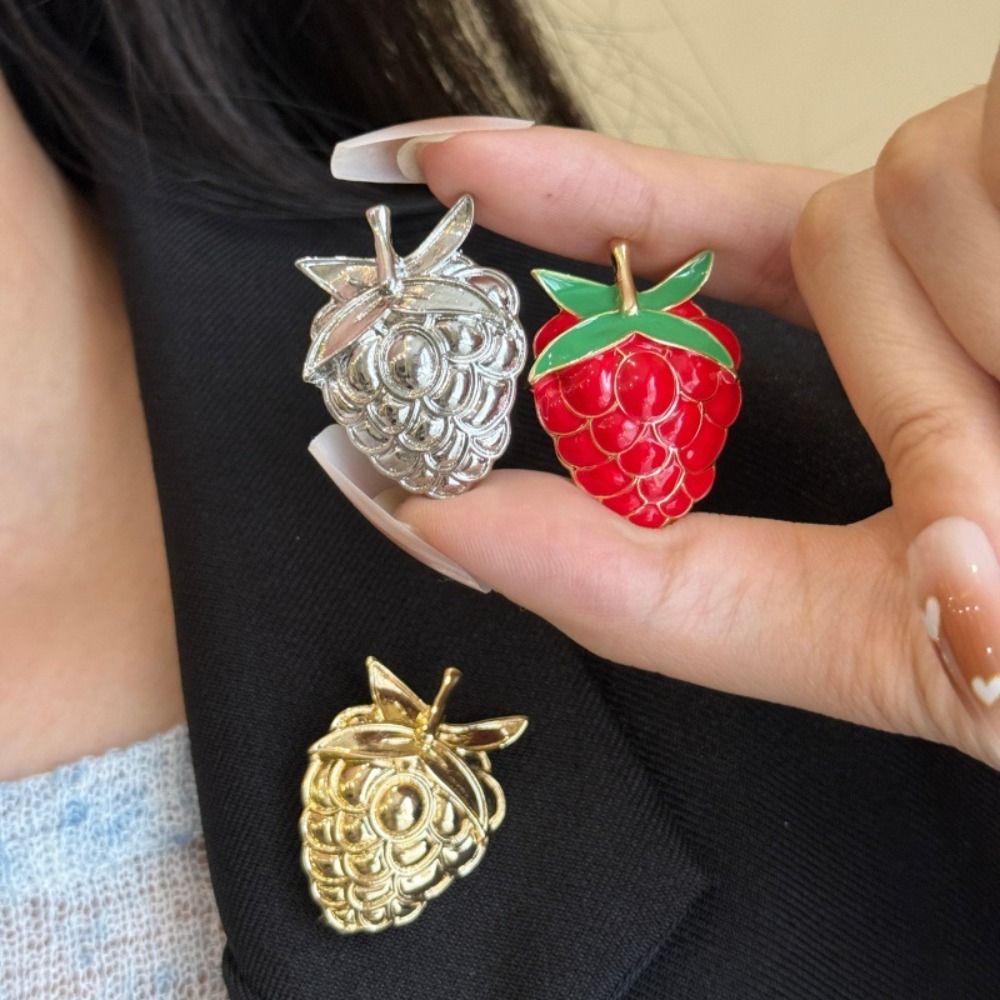 Jewelry Accessories Drip Oil Fruit Brooches Minority Design Vintage Collar Pin  Girls