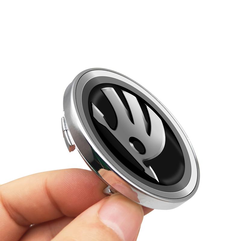 4ks 60MM Krytka středu kola automobilu Příslušenství pro Škoda Octavia Superb Rapid Kodiaq Karoq Fabia Kamiq Roomster Citigo