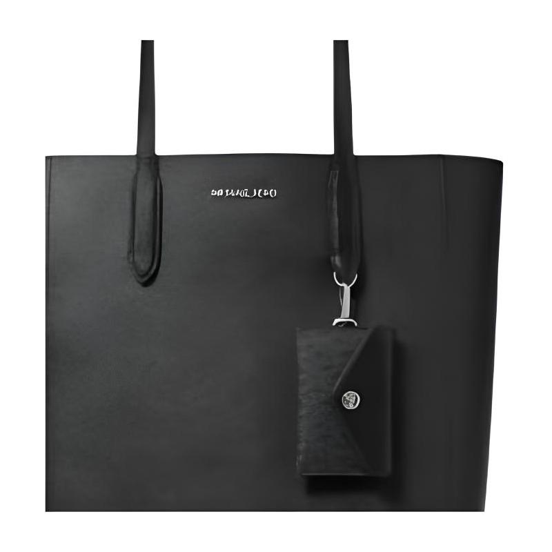 Michael Kors Vincent Logo Tarjetero Extraíble Bolso Tote de Cuero Bolso de Hombro Grande para Mujer Negro