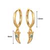 925 Silver Needle Square Pendant Hoop Earrings Vintage Gold Earrings For Women Shell Pendant Earring Fashion Jewelry Accessories
