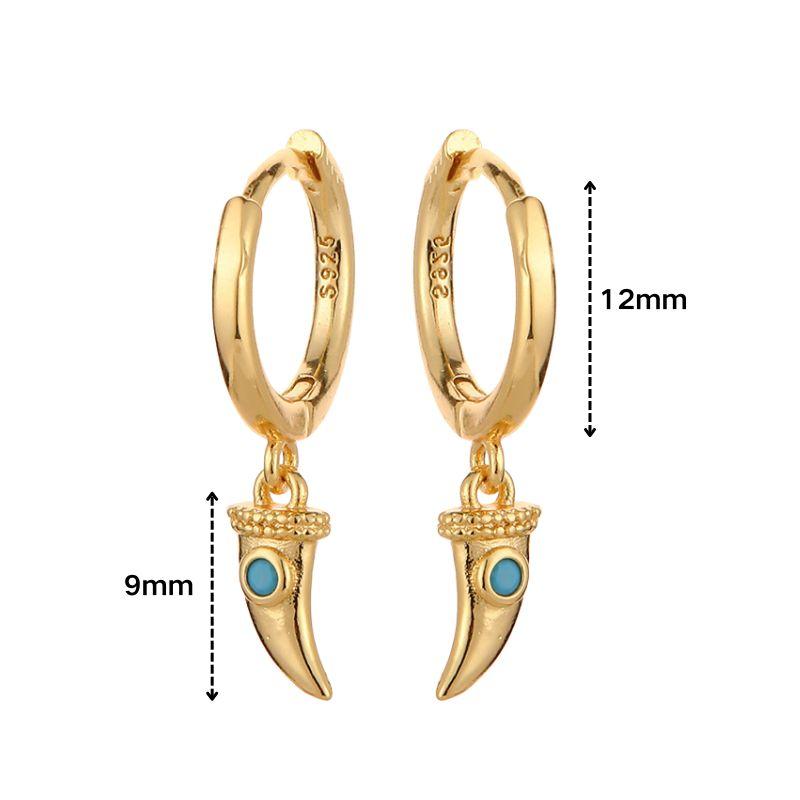 925 Silver Needle Square Pendant Hoop Earrings Vintage Gold Earrings For Women Shell Pendant Earring Fashion Jewelry Accessories