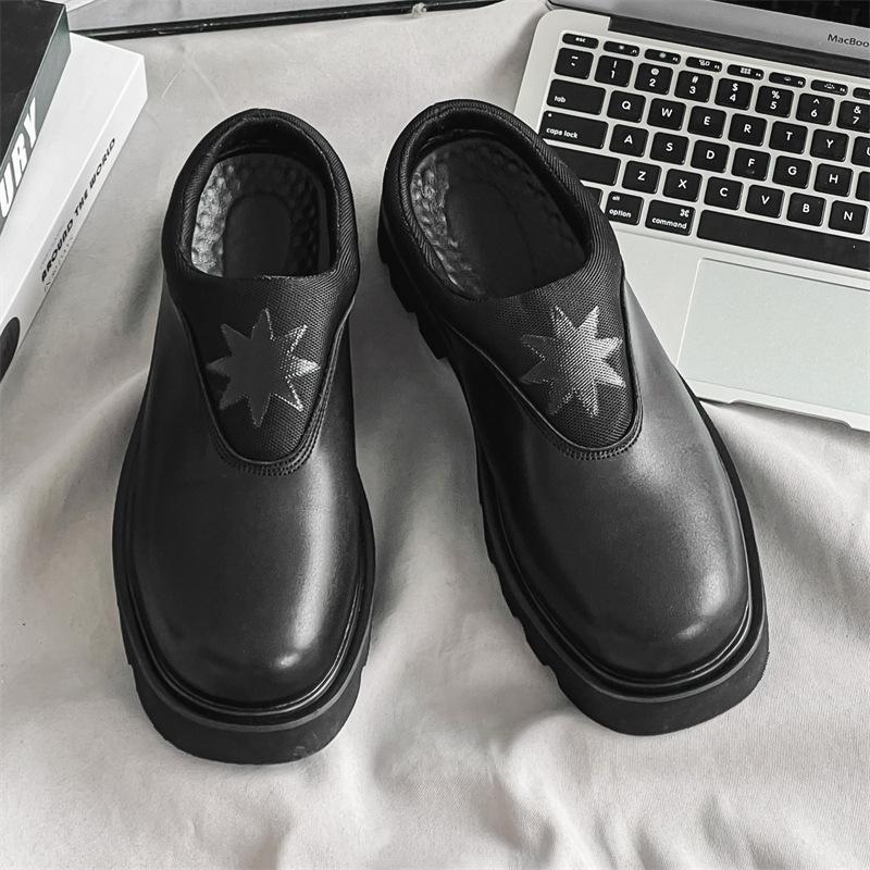 

Черные туфли Дерби, нишевый дизайн, мужская обувь, повседневная кожаная обувь, сумка, дрэг-платформа, повседневная обувь для улицы, полудраг-обувь 15962-J 38 чёрный