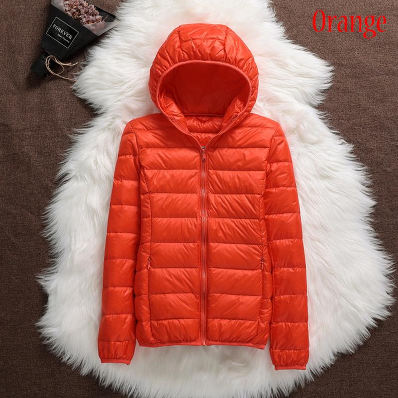 Warm Hooded Women Down Jacket Windproof Parka Coat White Duck Down Casual Autumn Winter
