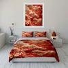"Red Landscape Art Set Decoration" Soft Skin-Friendly Bedding Set Includes 1 Duvet Cover And 2 Pillowcase Gift