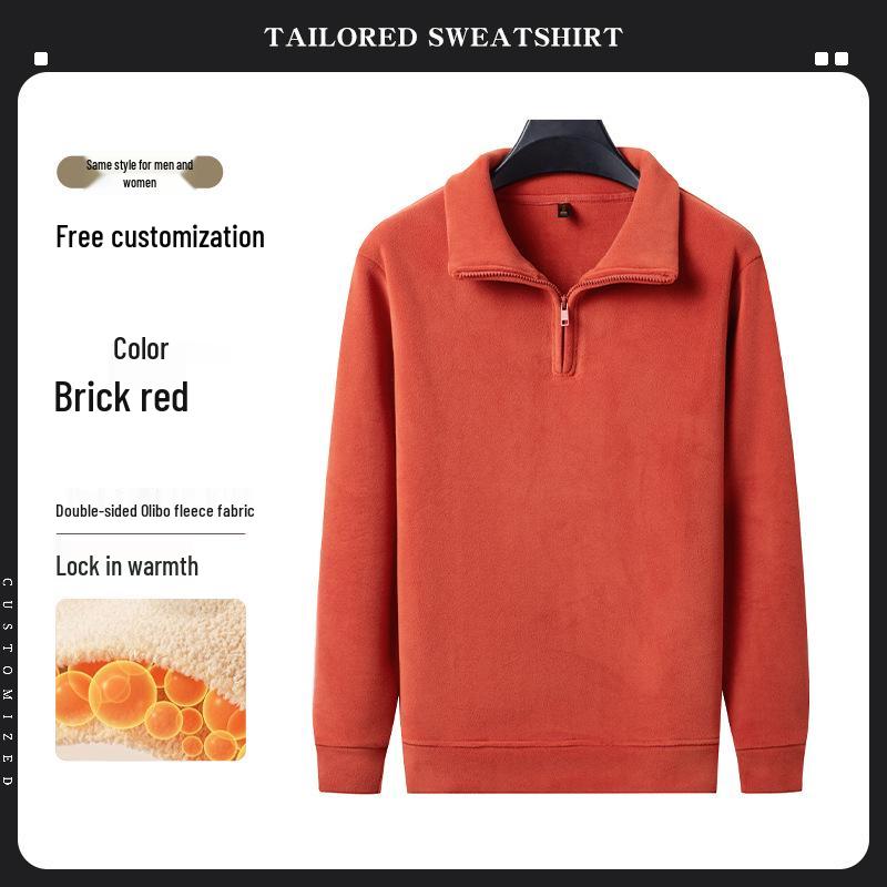Premium Merino Wool Hooded Sweatshirt with Custom Logo - Autumn/Winter Double-Sided Fleece Jacket