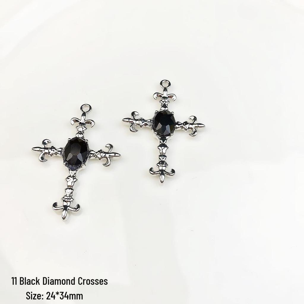 Y2K Heart & Butterfly Alloy Pendant Charm Necklace with Flowers & Rabbit - DIY Beading Accessory