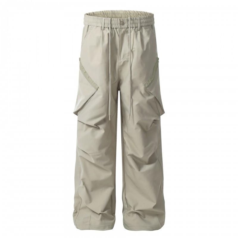 Unisex Wide-Leg Cargo Pants Loose Fit Vintage Utility Trousers Breathable Casual Outdoor Workwear