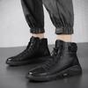 New autumn and winter high-top shoes Martin boots casual shoes British men's boots high-top medium tube shoes