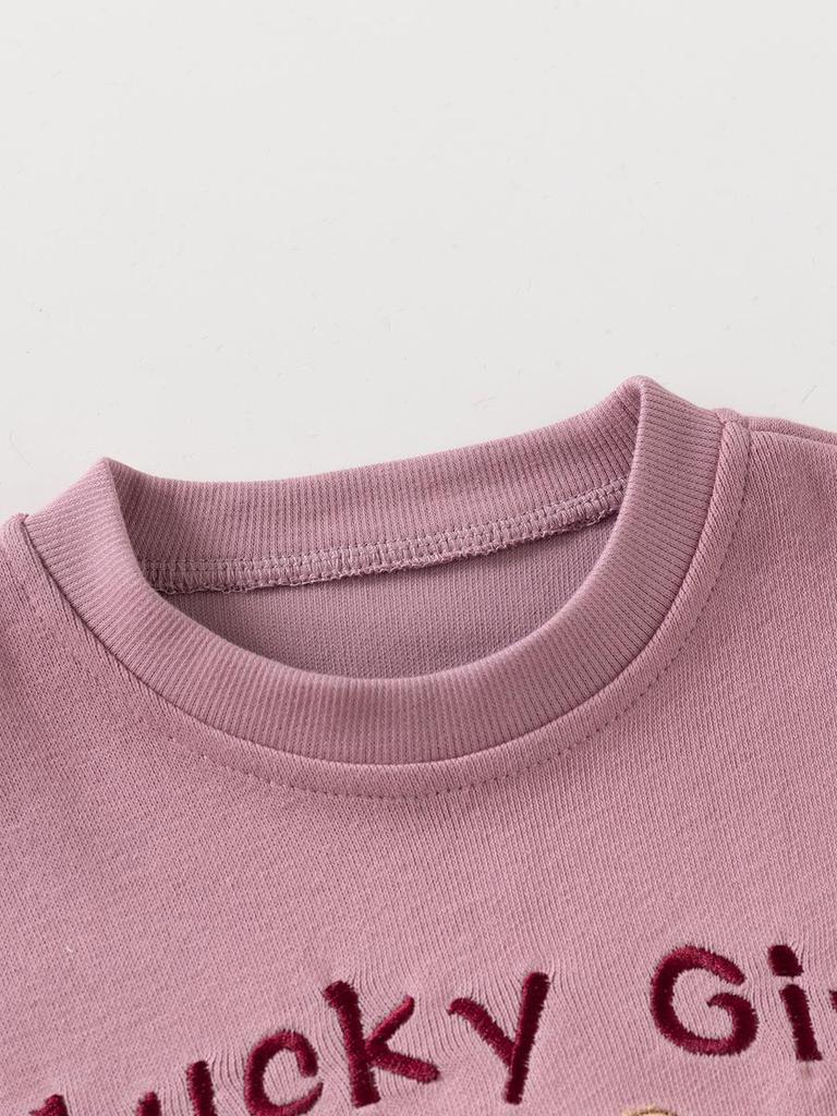 Girls' Cartoon Sports Sweatshirt Set - Spring/Autumn Toddler Two-Piece