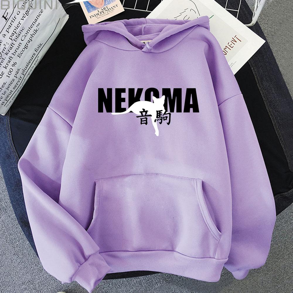 

Толстовки Haikyuu Nekoma Streetwear Японская мода Топы унисекс Толстовка Мужская Осень Зима Буквы Печать Sudaderas Para Mujer 4XL