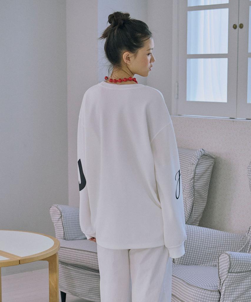 JUNEJUNE SPACE Oversized Printed Sweat Tee_White