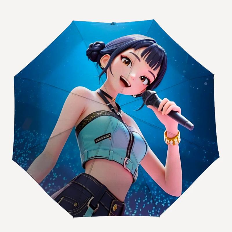 

1pc KPop Demon Hunters Automatic Open/Close Umbrella Compact Travel Umbrella, 8 Rib Heavy Duty, Perfect for Women & Men a0923182