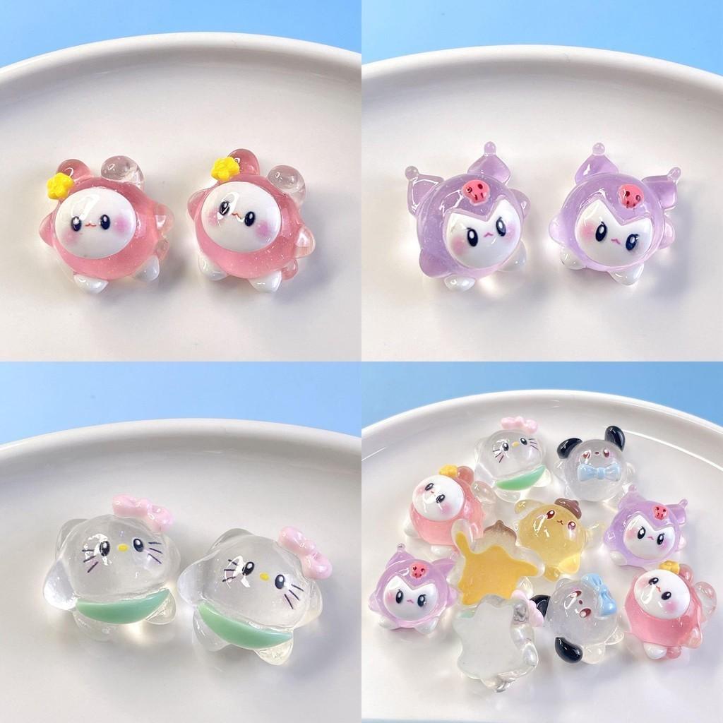 Entzückende Nachtleuchtende Cartoon-Resin-Accessoires der 4. Generation für DIY-Haarspangen und Handyhüllen