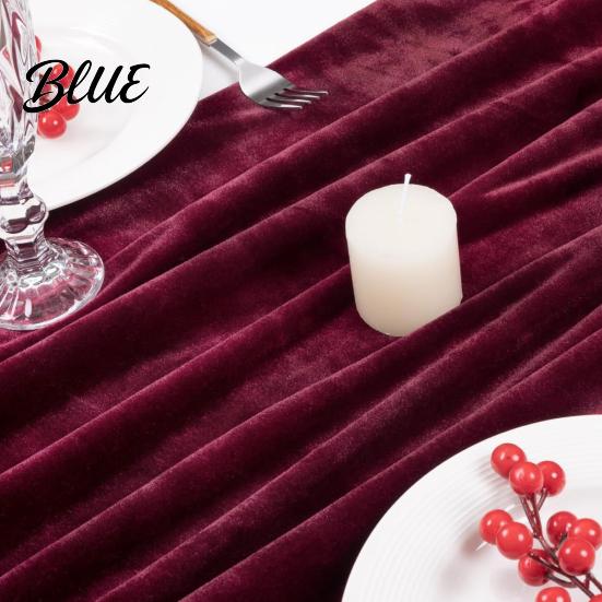 Burgundy Velvet Table Runner Christmas Runner Atrovirens 120 x 29 Wedding Reception Linens Inch Holiday for Weddings Parties Long Decoration