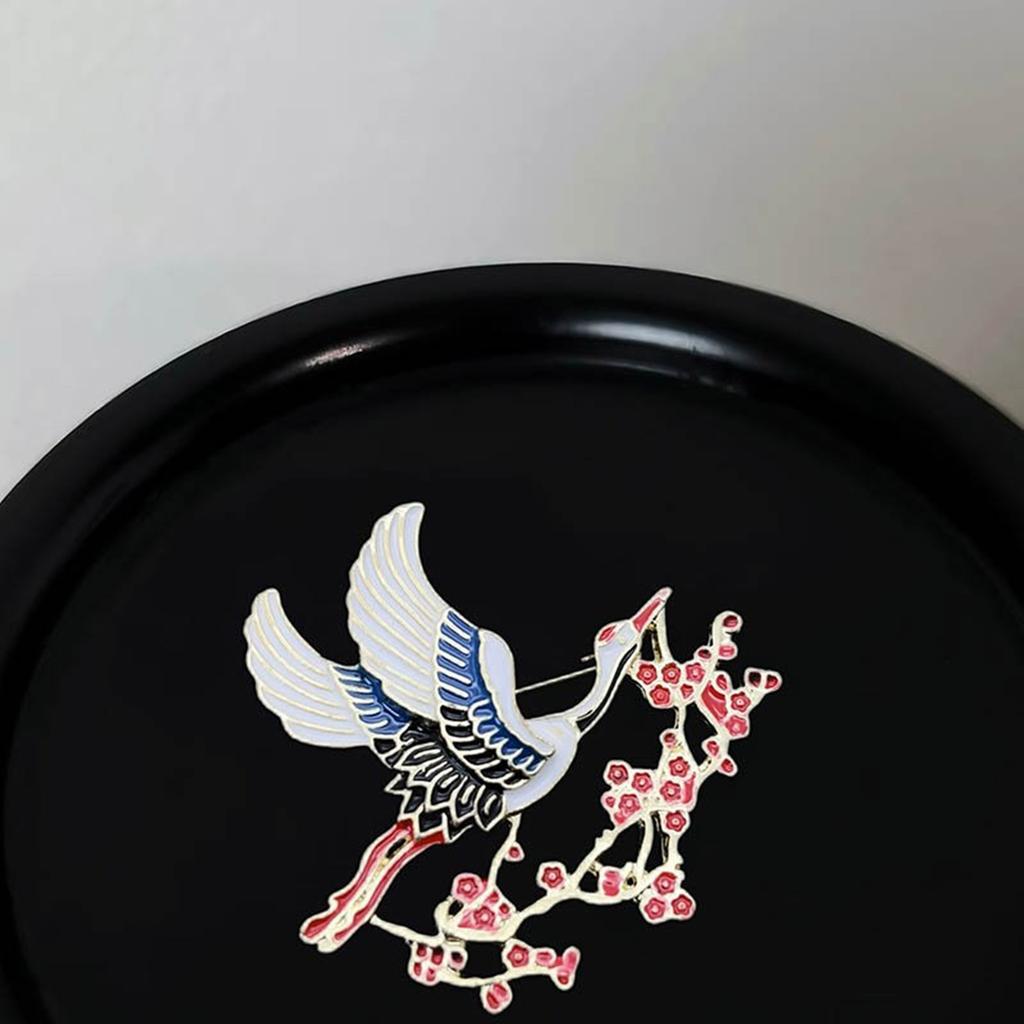 Elegant Crane And Plum Blossom Brooch Adornment For Women Featuring High Quality Alloy Perfect For Various Occasions