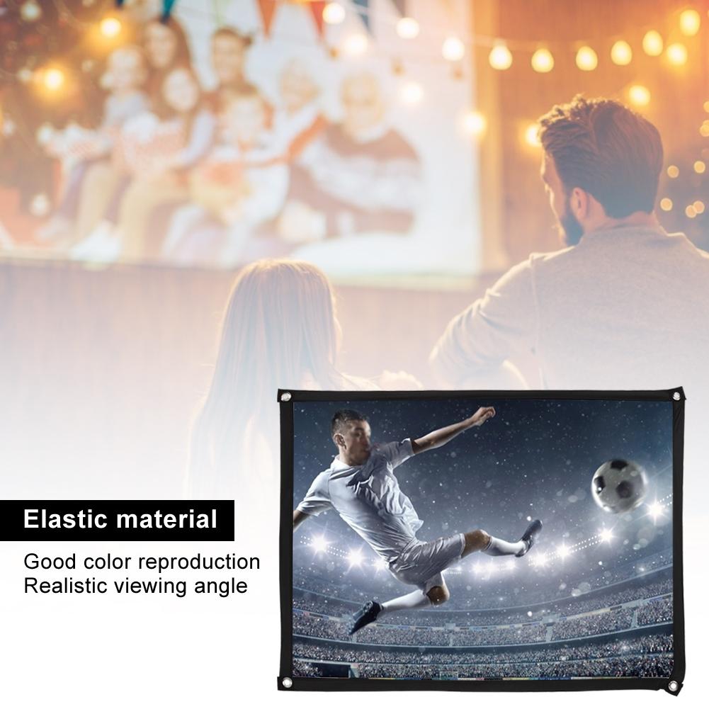4:3 Thickened 100% Polyester Portable Foldable White Soft Projector Screen Curtain