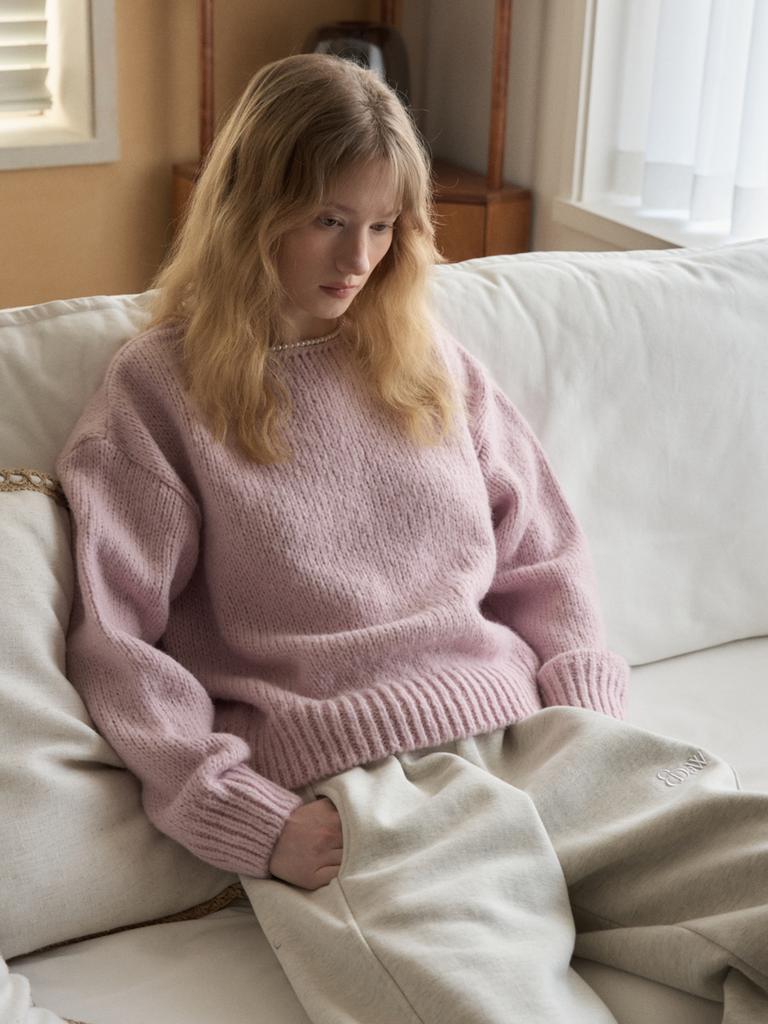 EIGHT DAYS A WEEK Alpaca Color Knit Pink Ad655