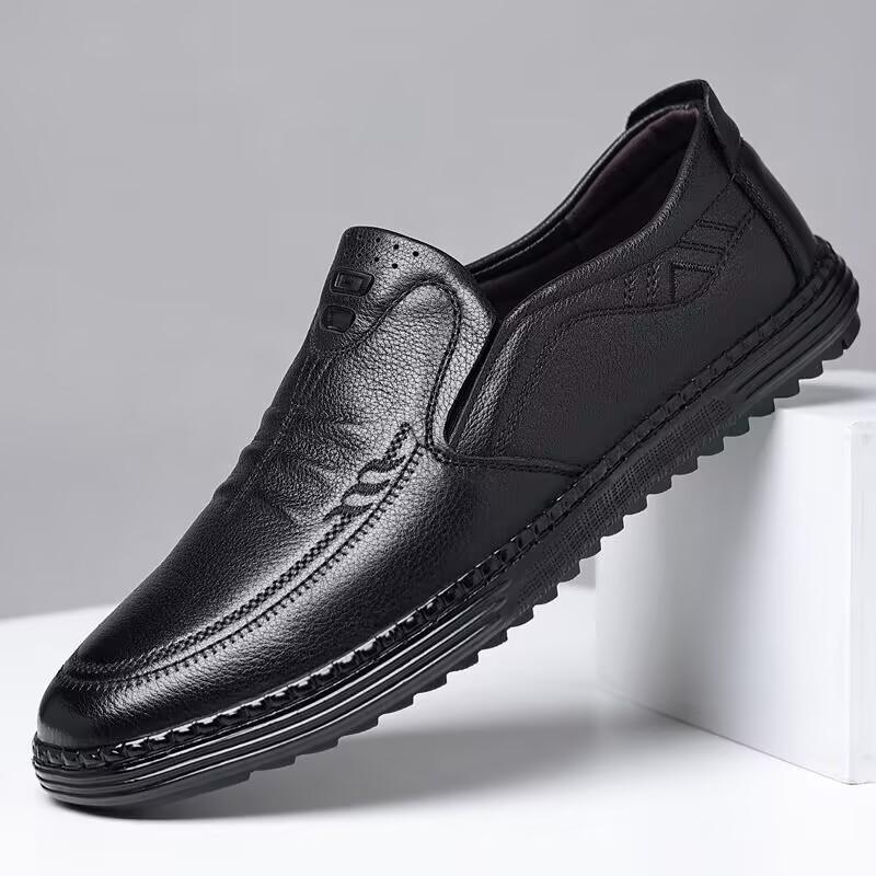 

Мужские туфли ручной работы из натуральной кожи Slip On, деловые, формальные, свадебные, вечерние, обувь для отдыха, официальная обувь для сёрфинга 38 чёрный