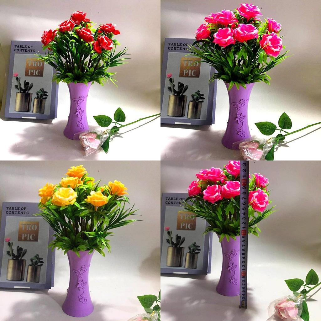 Eleven Simulate Large Roses Fake Flowers Potted Plants Decoration Indoor