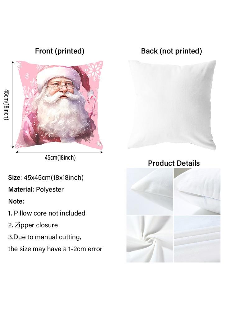 Christmas Home Decoration Pillow Cover Santa Claus Snowman Gingerbread Printed Sofa Cushion Suite Room Decoration Friend Gift