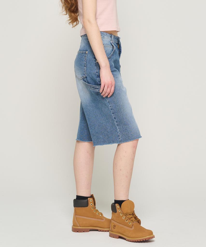 CARGOBROS FOR WOMAN Fade Wash Cargo Bermuda Pants (Blue)