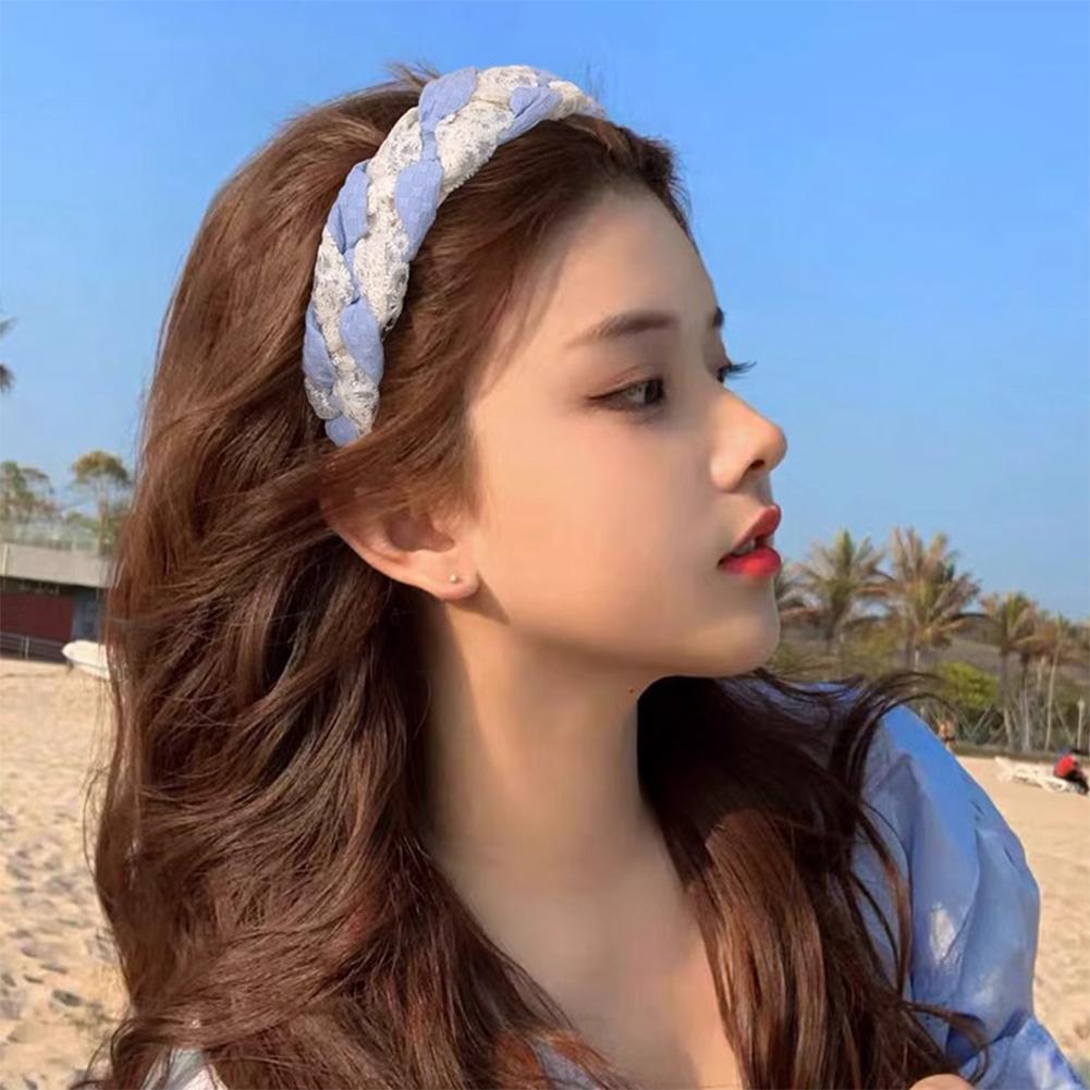 5pcs/set Lace Twist Braided Headband Versatile Temperamental Hair Hoop Hair Band Headwear Hair Accessories for Women