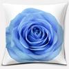 Modern Blue Flowers Collection Doublesided Printed pillow cover Short plush Suitable living rooms bedrooms throw cushion cover