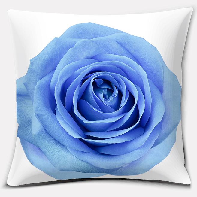 Modern Blue Flowers Collection Doublesided Printed pillow cover Short plush Suitable living rooms bedrooms throw cushion cover
