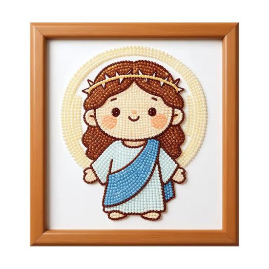 Jesus Faux Pearl Painting Kit, DIY Handmade Jesus Rhinestone Painting Crafts, Beginner Friendly Religious Art Painting for Home Decoration