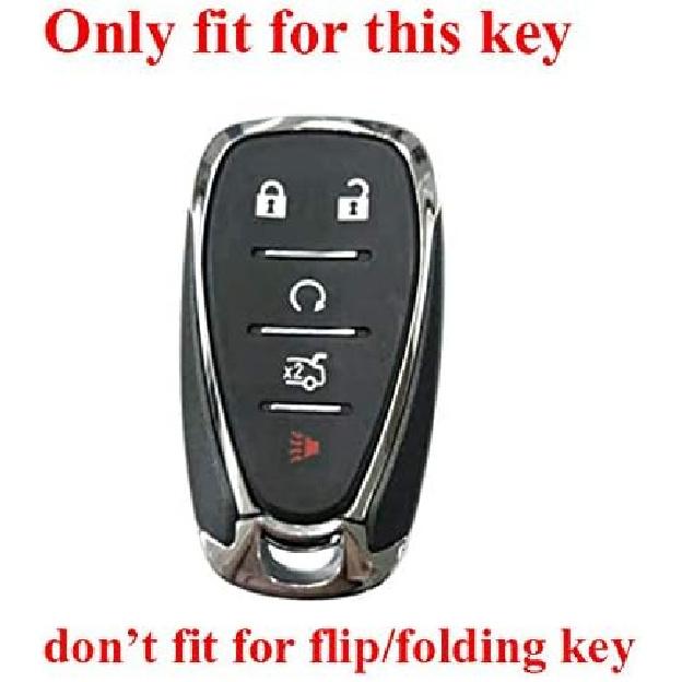 2Pcs Rubber Silicone Key Fob Cover Case Skin Remote Shell Holder Compatible with Chevrolet Chevy Camaro Cruze Malibu Traverse Blazer Trailblazer