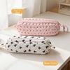 Gifts Bowknot Hair Dryer Storage Bag Quilted Texture Wide Opening Cosmetic Bag Hair Tool Storage Bathroom Organization