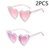 New In Luxury Fine Shimmering Love Pearl Sun Glasses Women Heart Glasses Casual Bling Sunglasses Lentes  Mujer